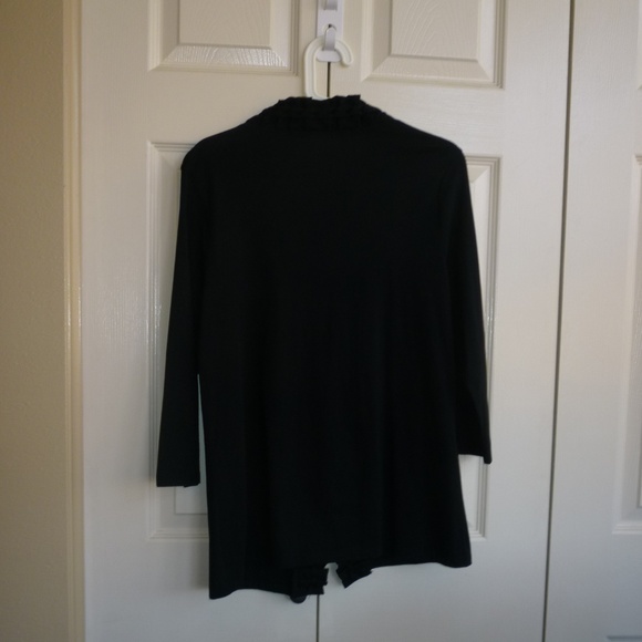 Coldwater Creek Black Open Ruffle Front Jacket - Picture 5 of 8